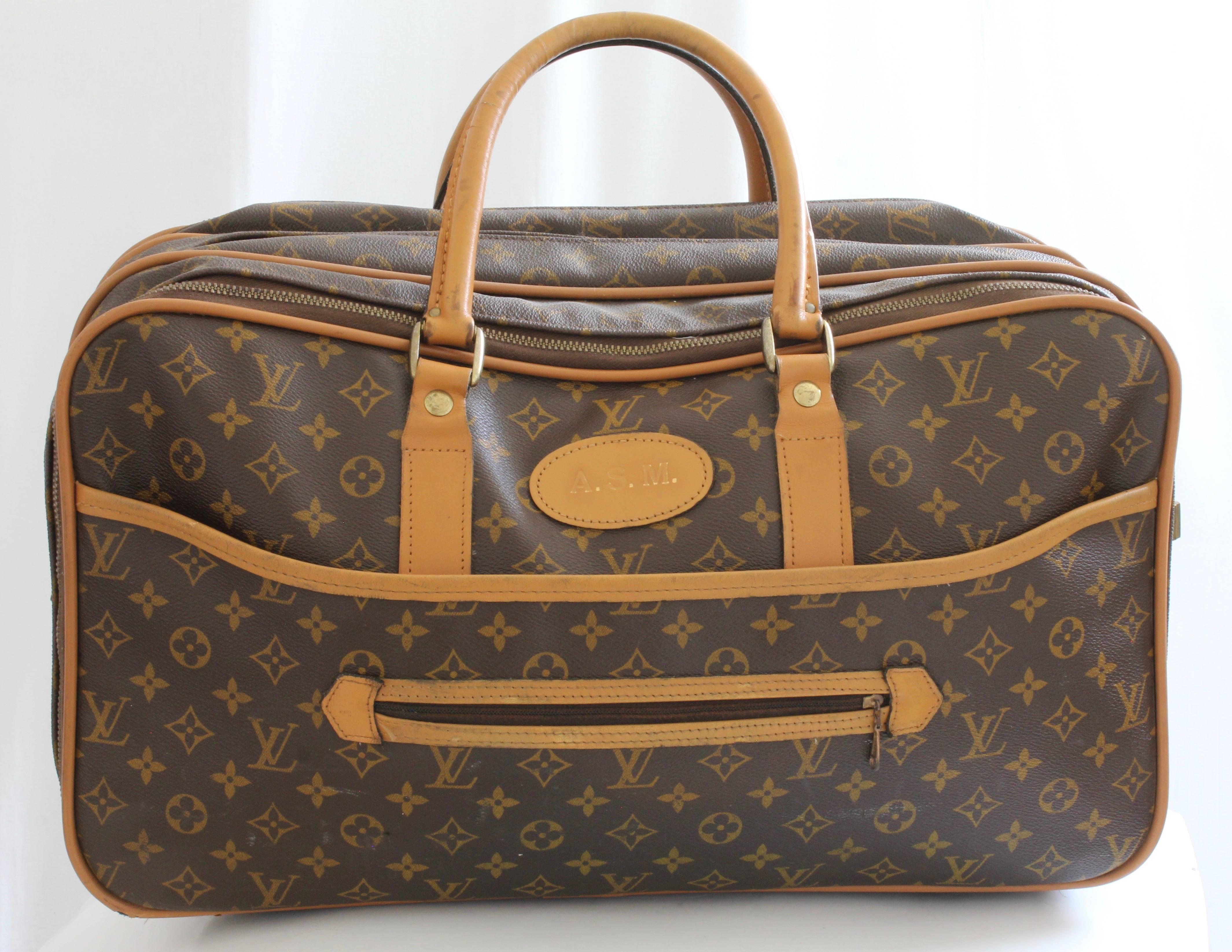 Here's a hard-to-find soft side suitcase or carry all was made in the 1970s by The French Company for Louis Vuitton and Saks Fifth Avenue.  Produced for only a short period, these incredible French Company pieces are so hard to find nowadays and are