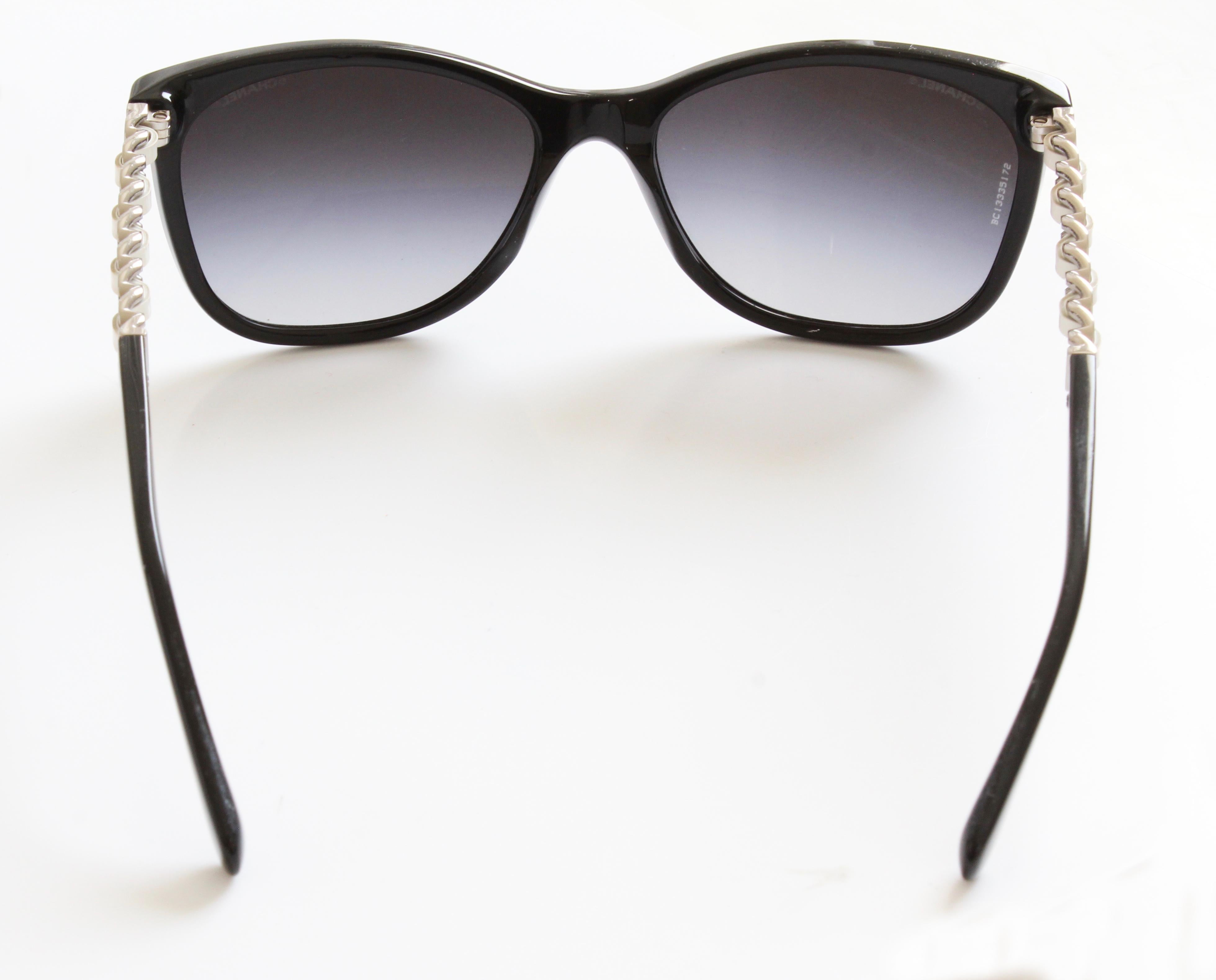 chanel cat eye chain sunglasses