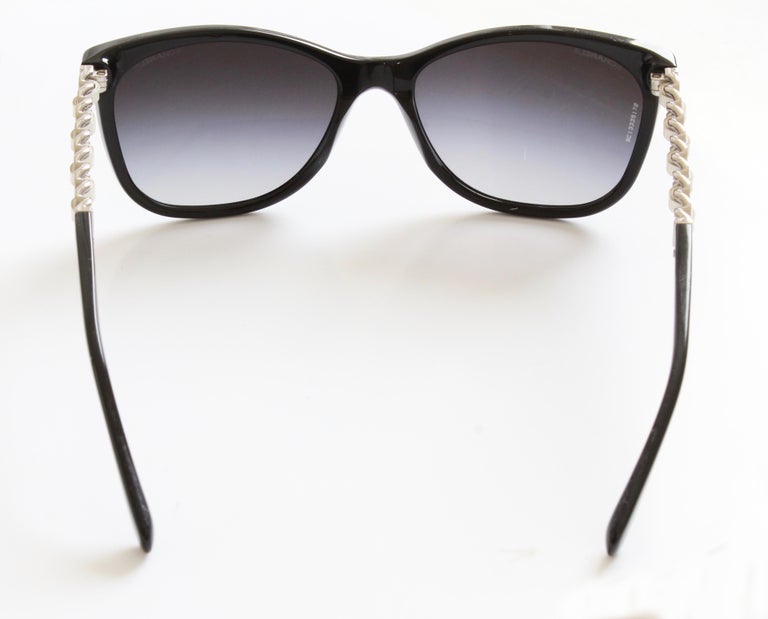 LADIES CHANEL BLACK Silver Sunglasses Genuine c.353/26 SMALL