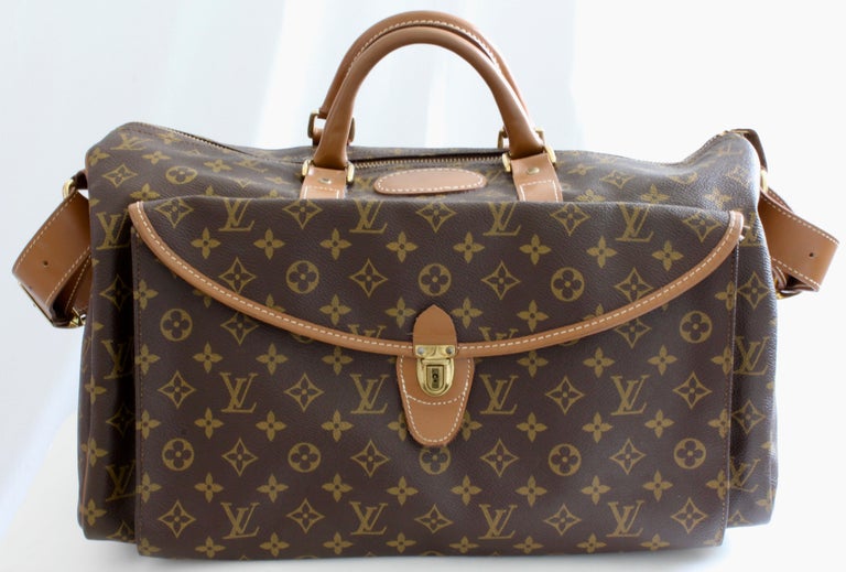 Louis Vuitton Large Monogram Duffel Bag Overnight Travel Keepall Rare French Co For Sale at 1stdibs