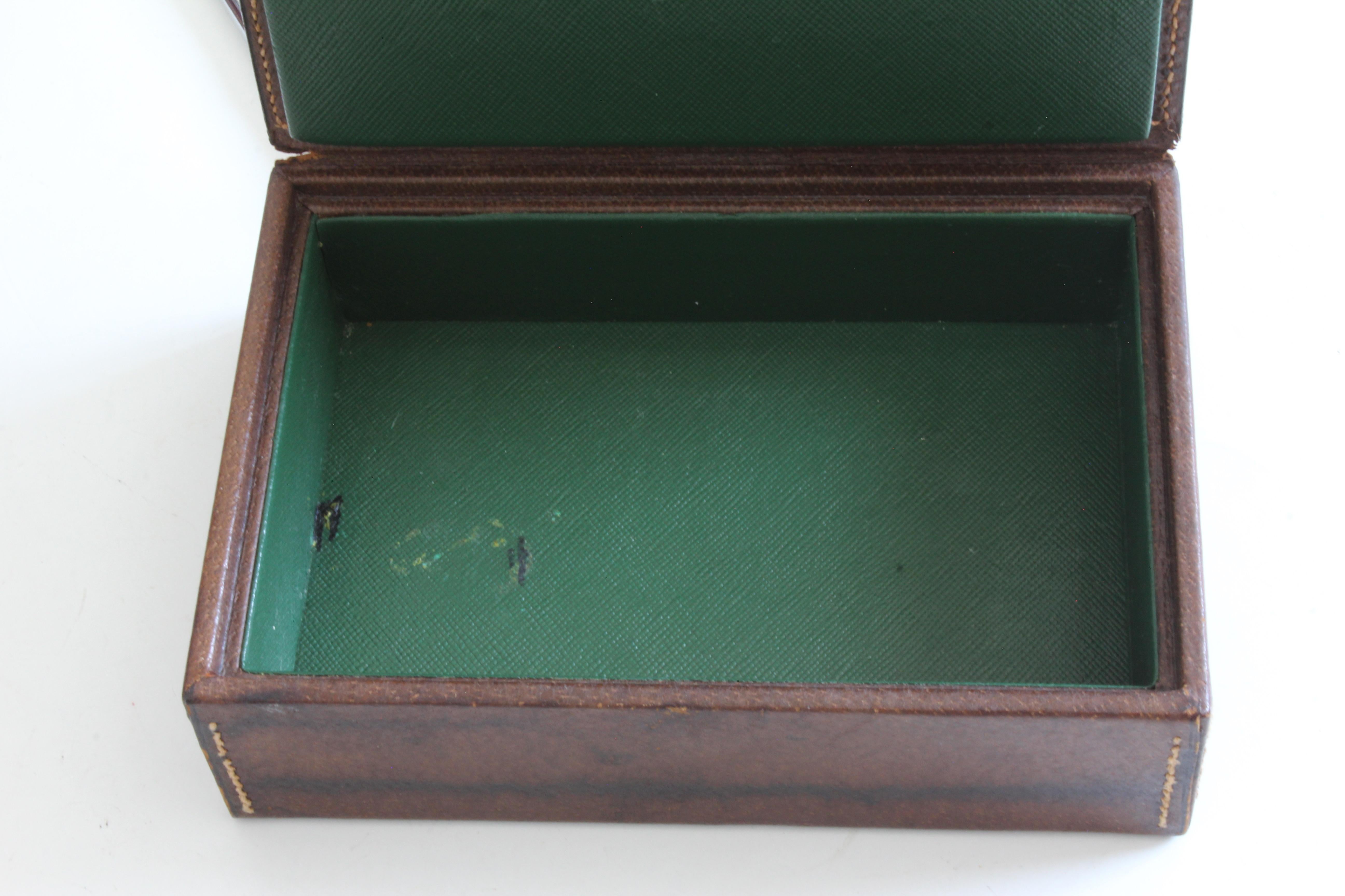 Vintage Gucci Trinket Box Desk Accessory GG Canvas Logo Horse Bit Detail 60s 3
