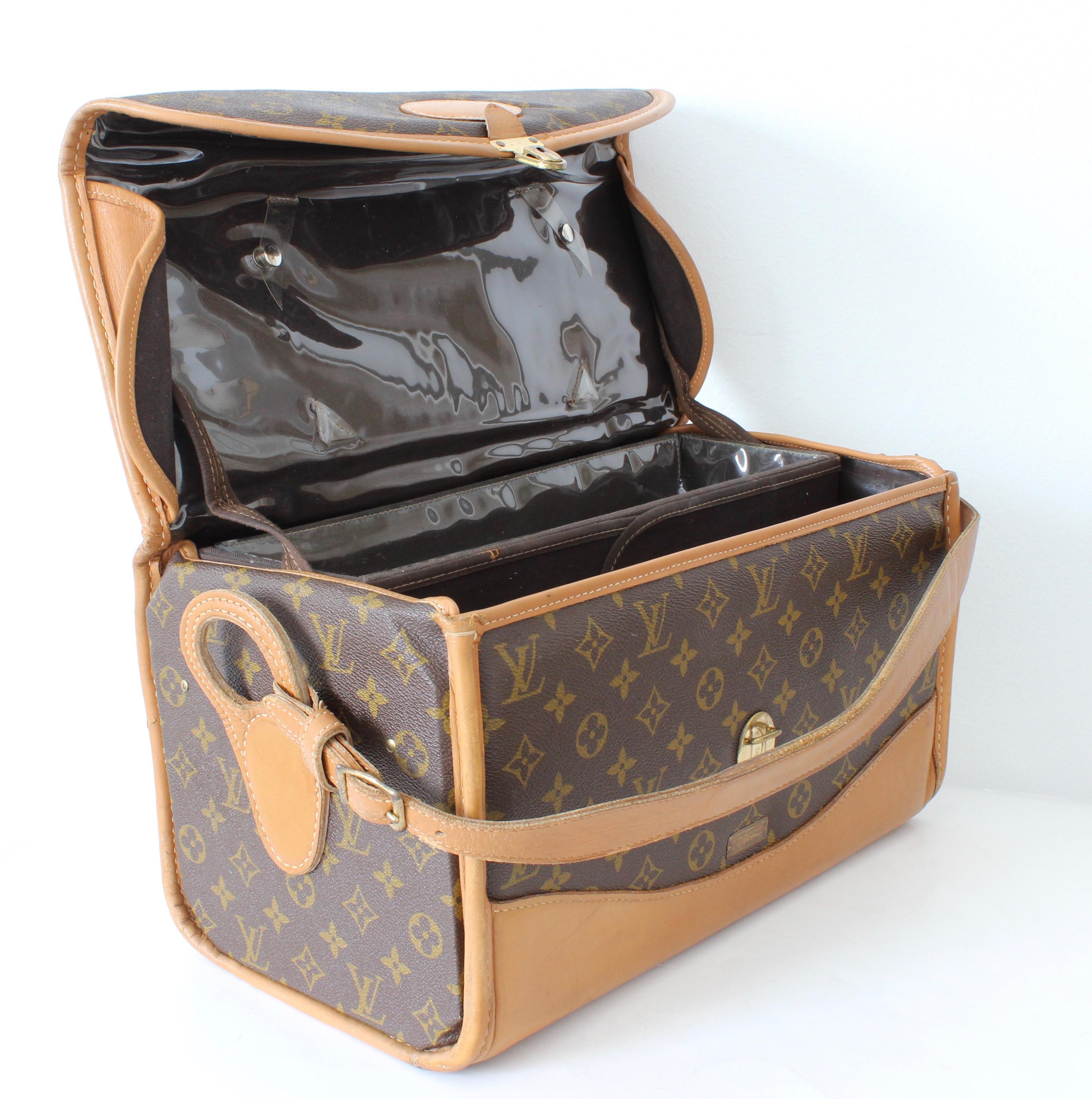 Louis Vuitton Monogram Train Case Vanity Travel Bag Saks French Co Carry On 70s  2