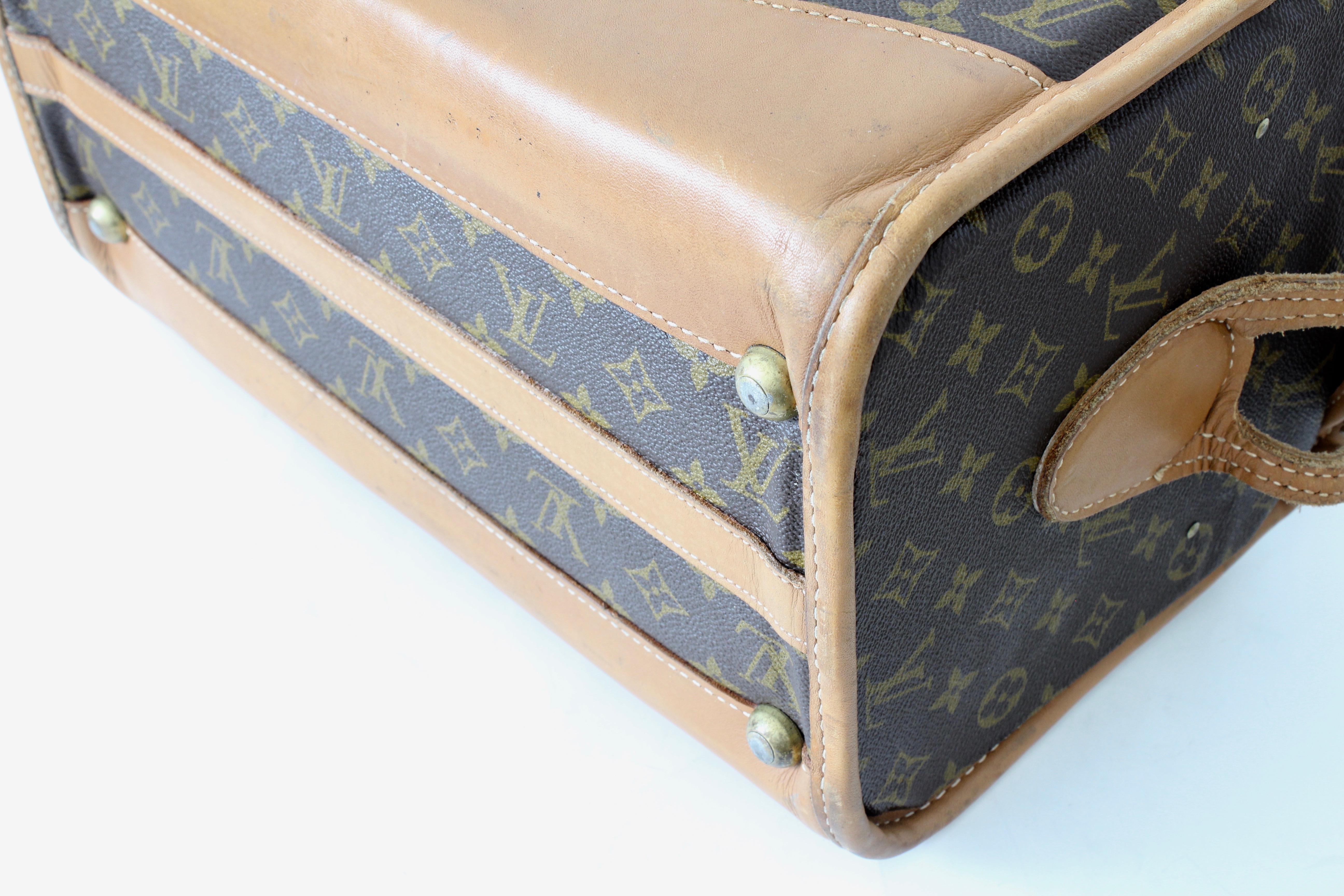 Louis Vuitton Monogram Train Case Vanity Travel Bag Saks French Co Carry On 70s  5