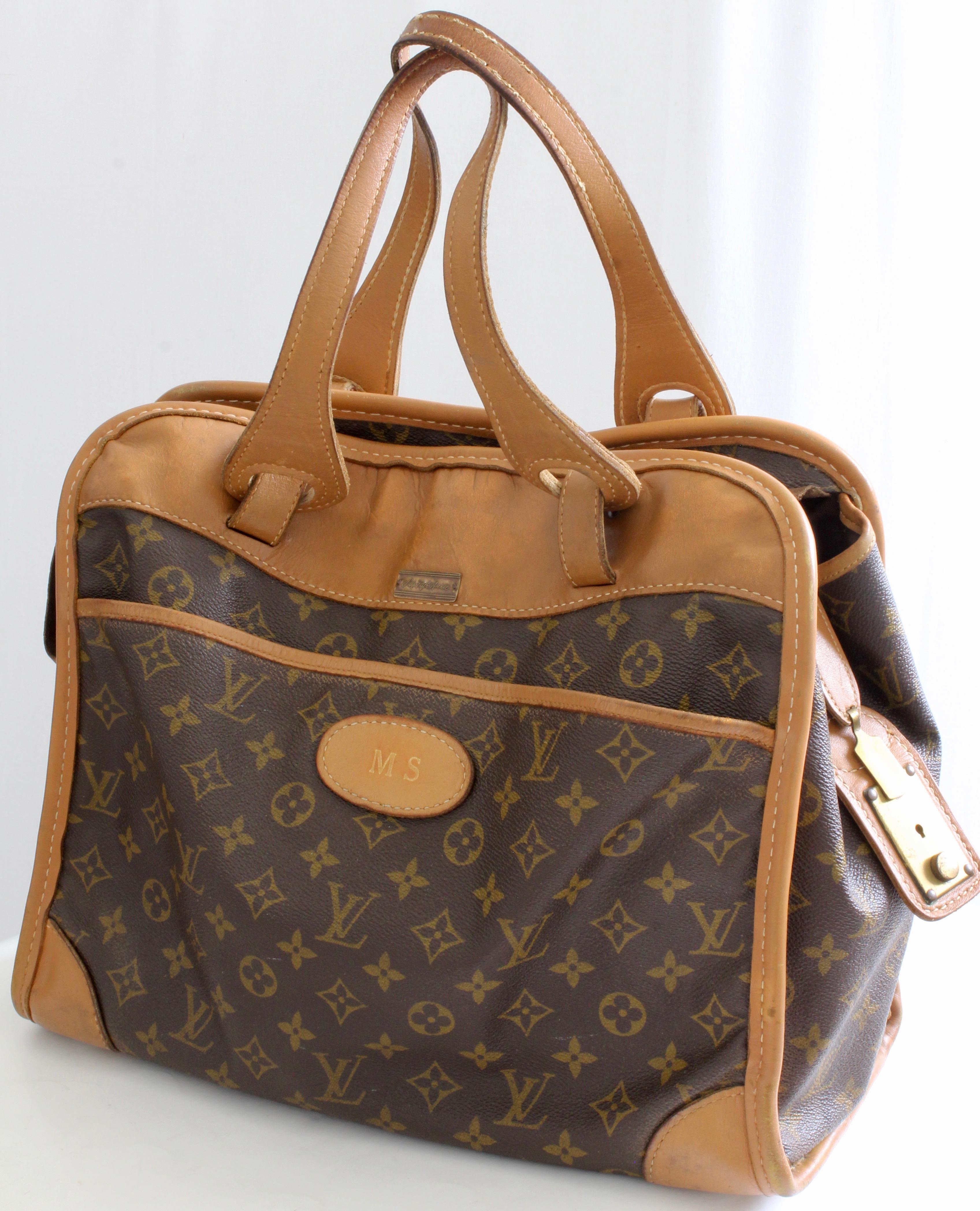 Women's or Men's Louis Vuitton Carry On Bag Travel Tote Monogram Canvas & Leather French Co 1970s