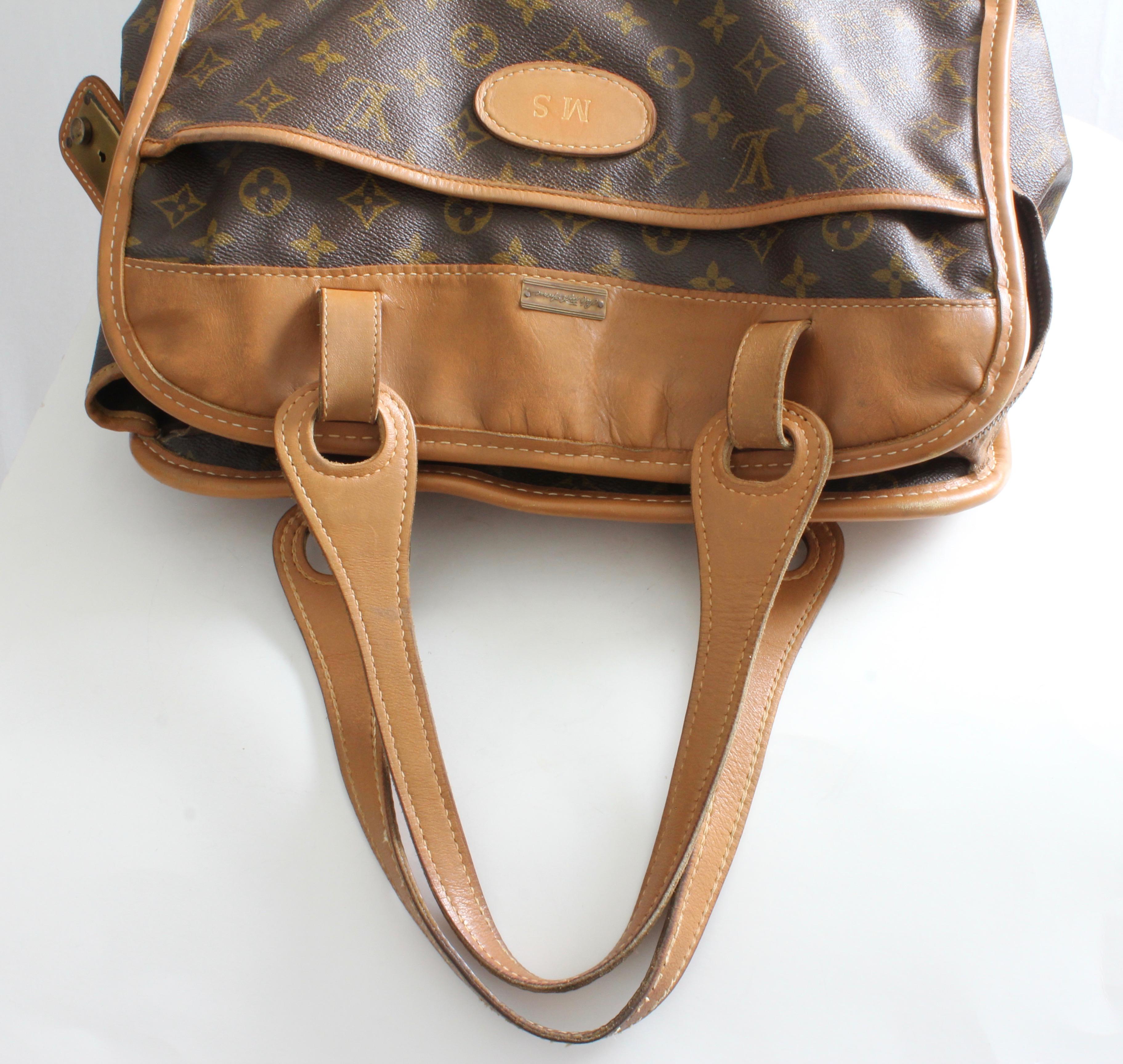 Louis Vuitton Carry On Bag Travel Tote Monogram Canvas & Leather French Co 1970s 3