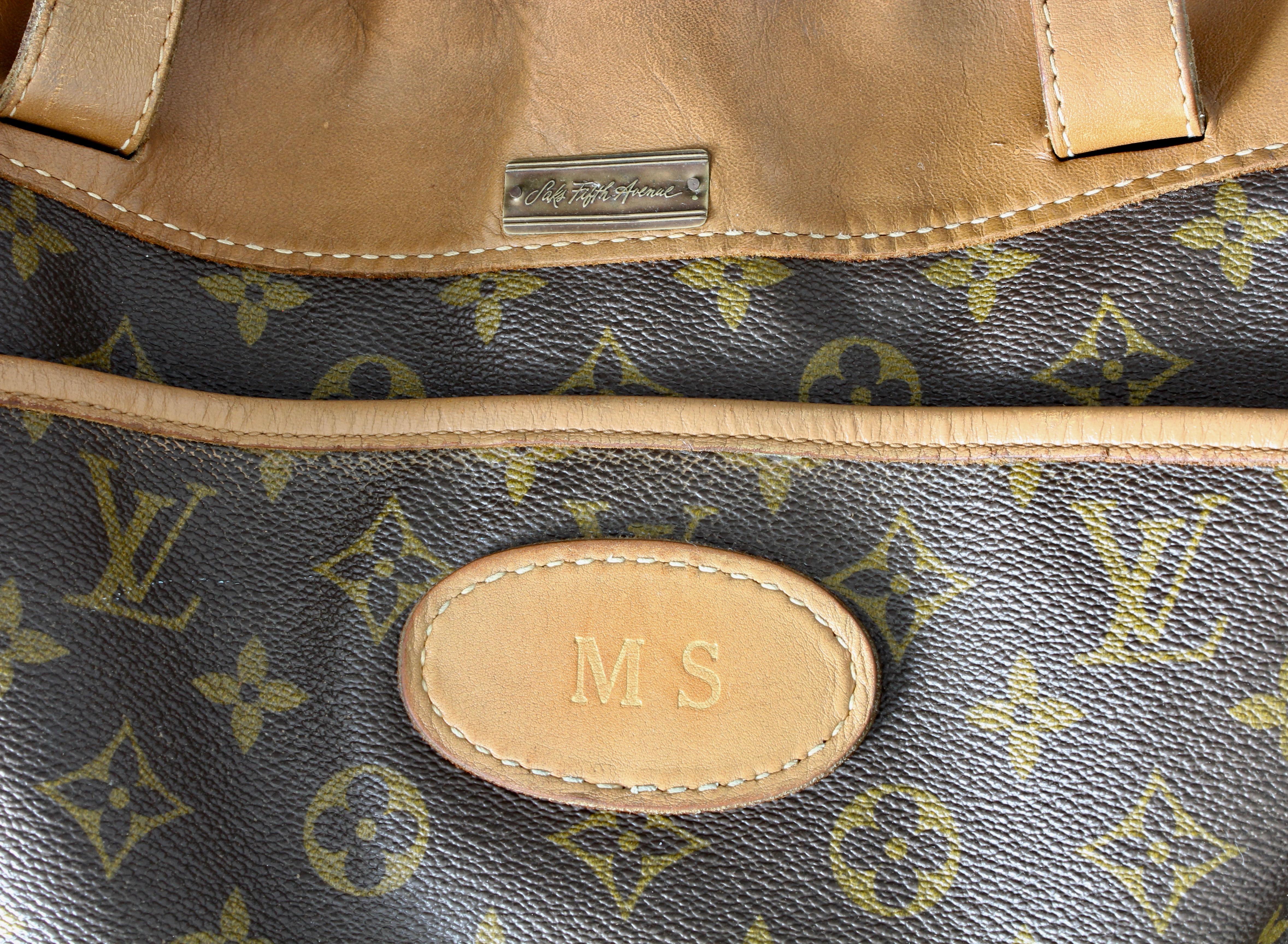 Louis Vuitton Carry On Bag Travel Tote Monogram Canvas & Leather French Co 1970s 7