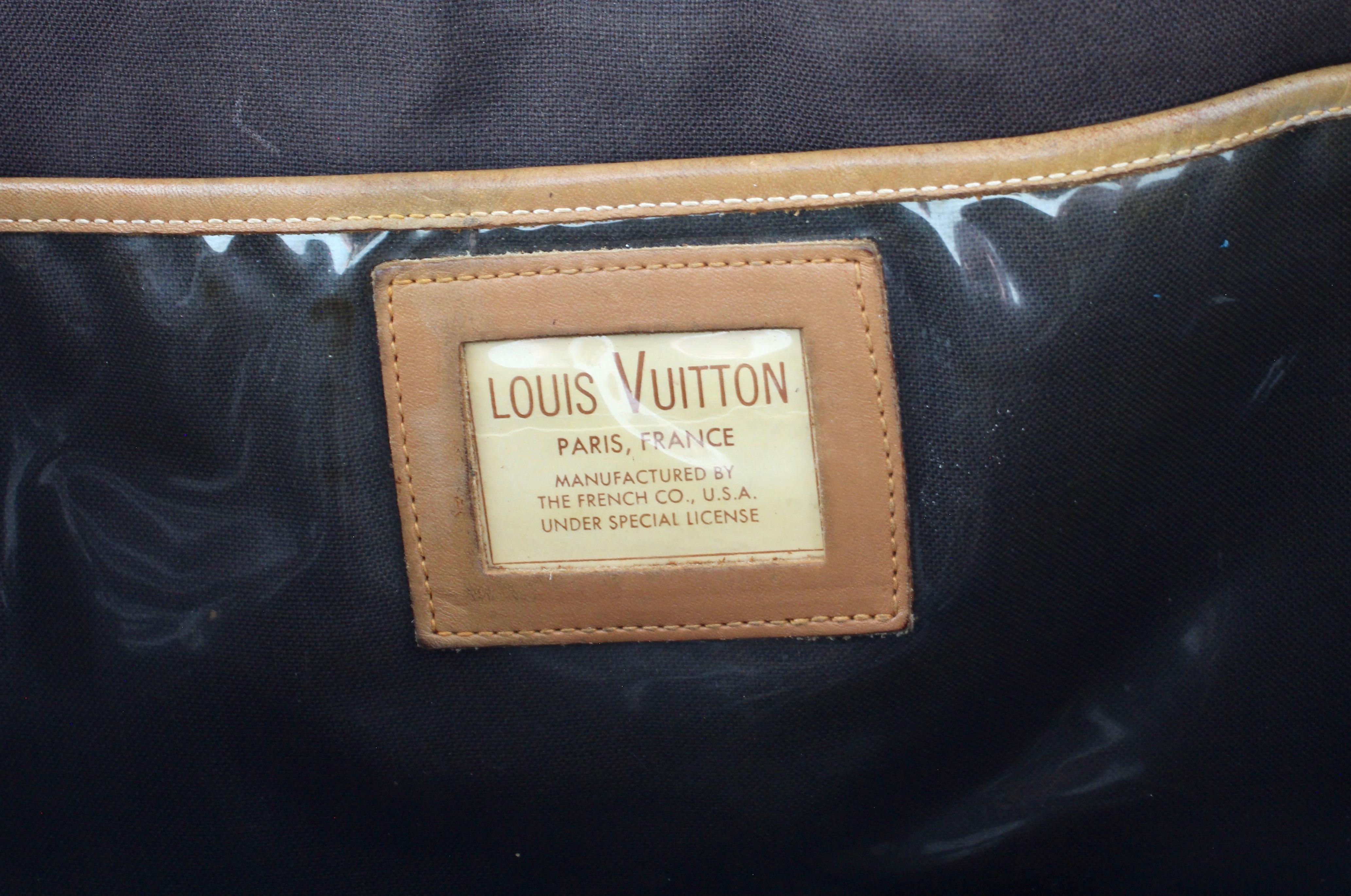 Louis Vuitton Carry On Bag Travel Tote Monogram Canvas & Leather French Co 1970s 5