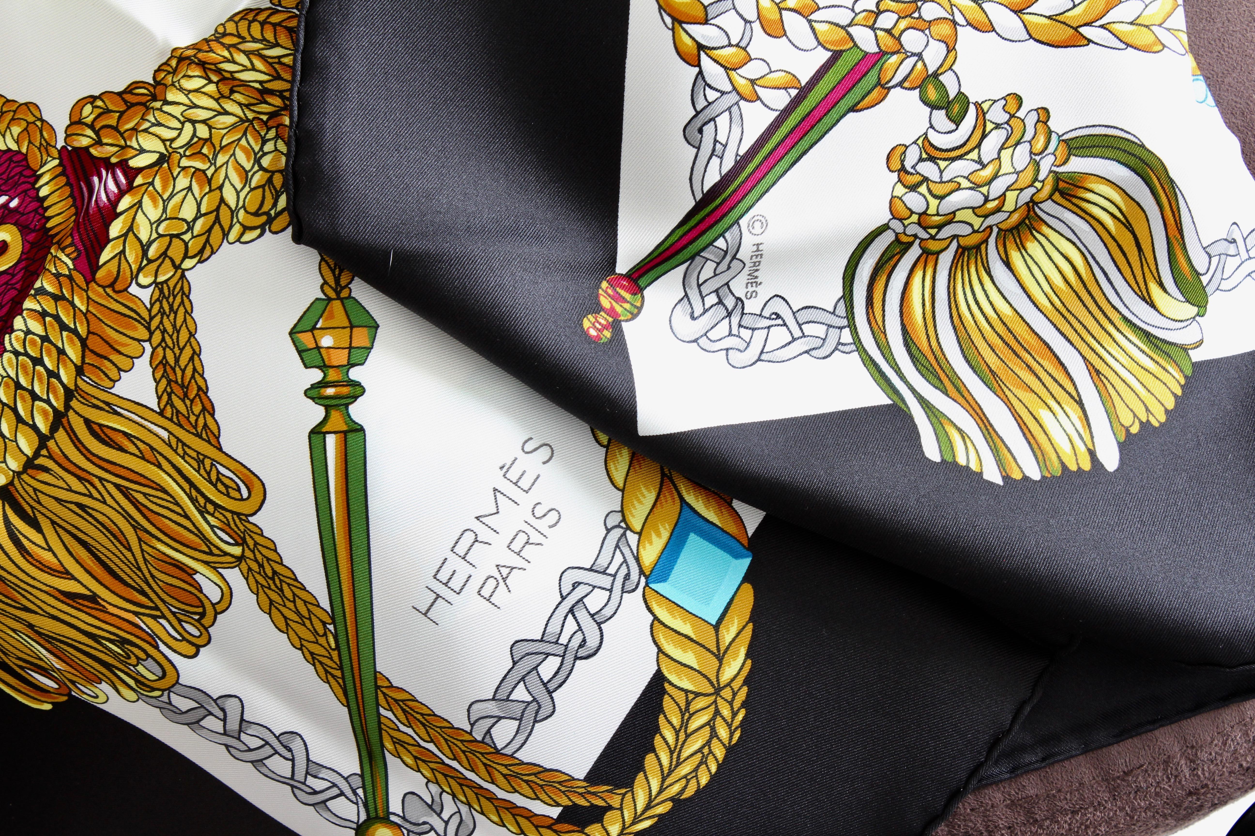 Hermes Silk Twill Scarf 90cm Le Timbalier by Francoise Heron New in Box 2001 3