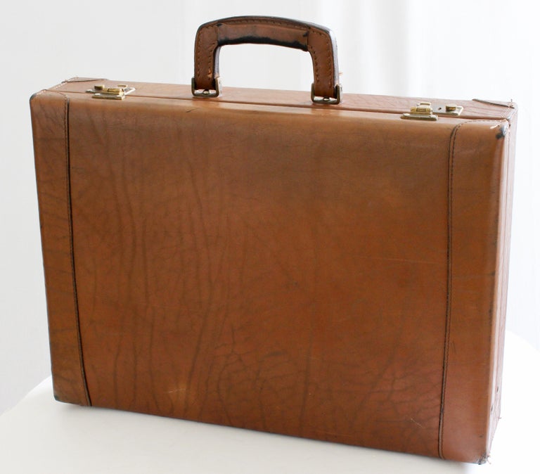 Renwick Canada Bullhide Leather Briefcase Business Travel Case 1970s