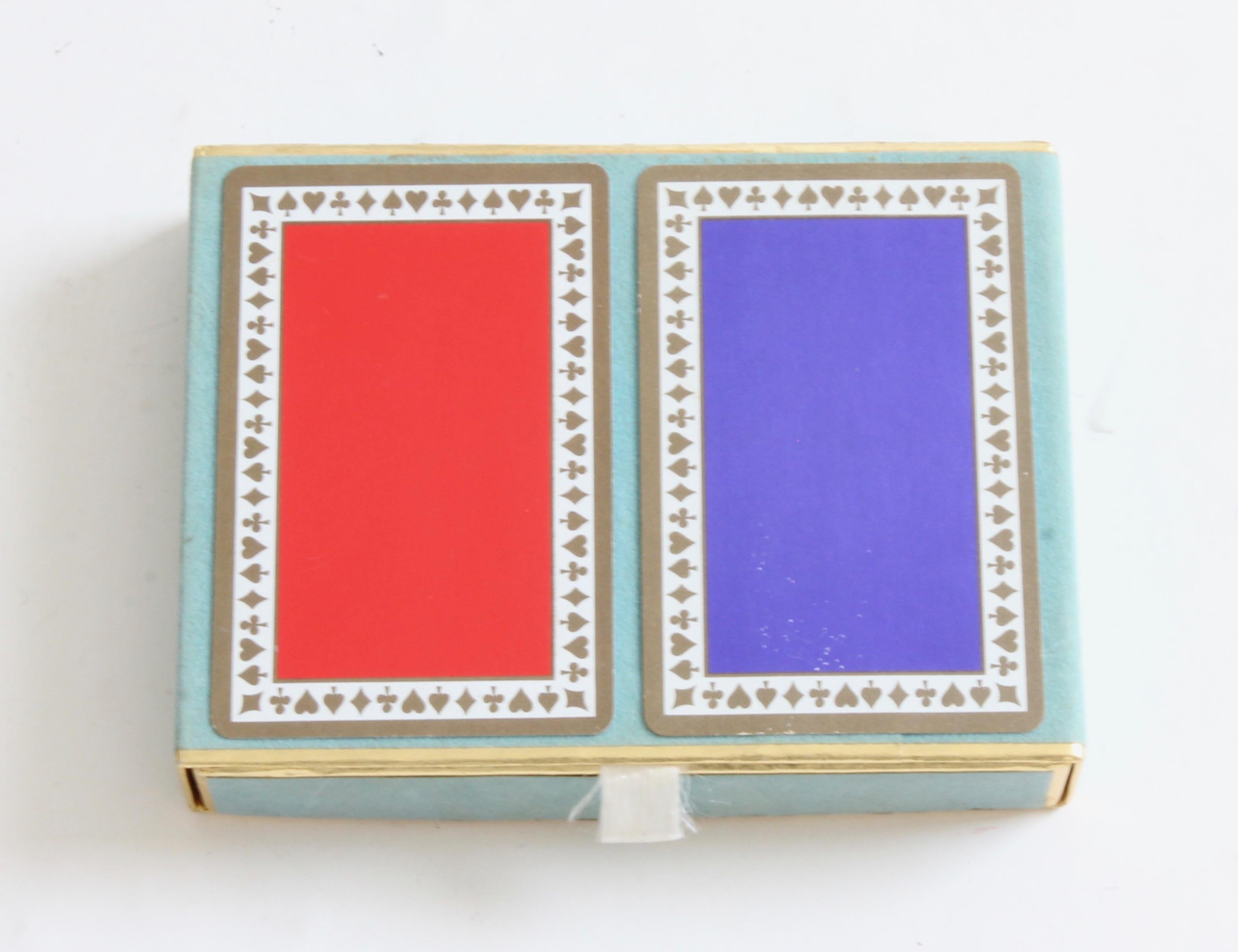 Tiffany & Company Classic Playing Cards in Box Set of Two Decks Game Accessories In Good Condition In Port Saint Lucie, FL