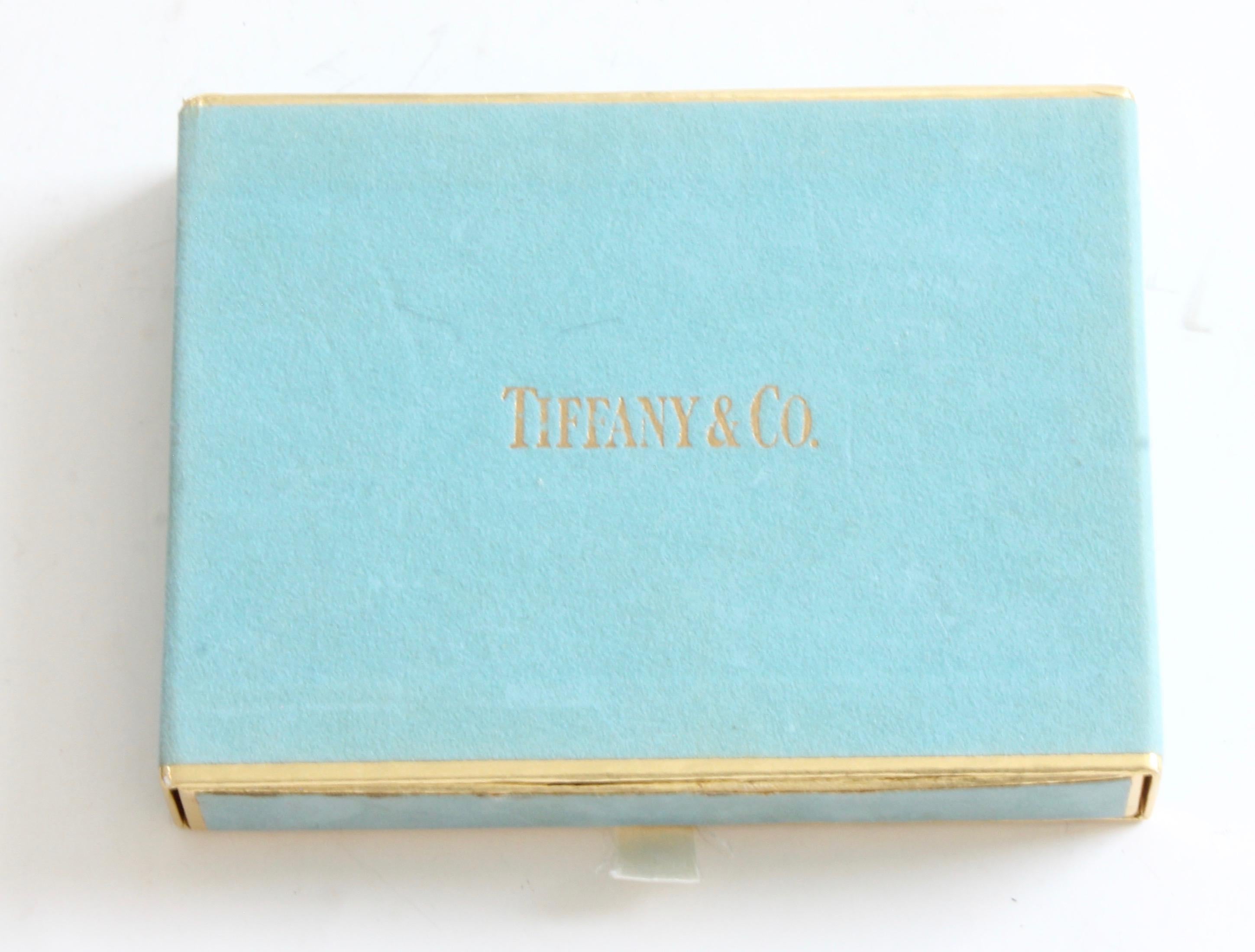Here's a set of playing cards, made by Tiffany & Company from their Home & Accessories Collection.  Perfect for the bar or game room.  In good preowned condition, the cards are in very good condition with no folds, bends or marks.  The included blue