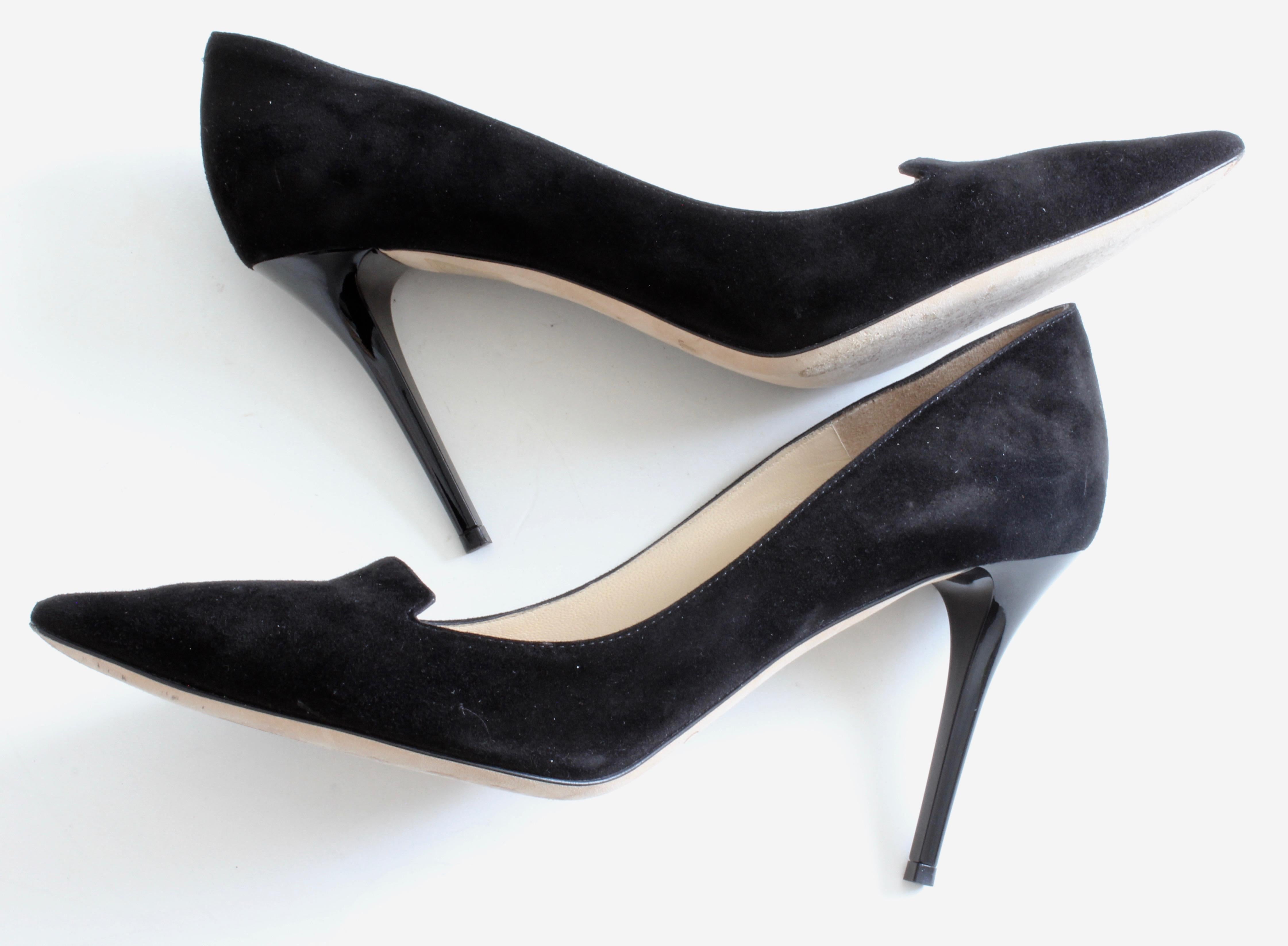 Jimmy Choo Heels Black Stiletto Pumps 247 Alia Suede Leather with Box For Sale 3