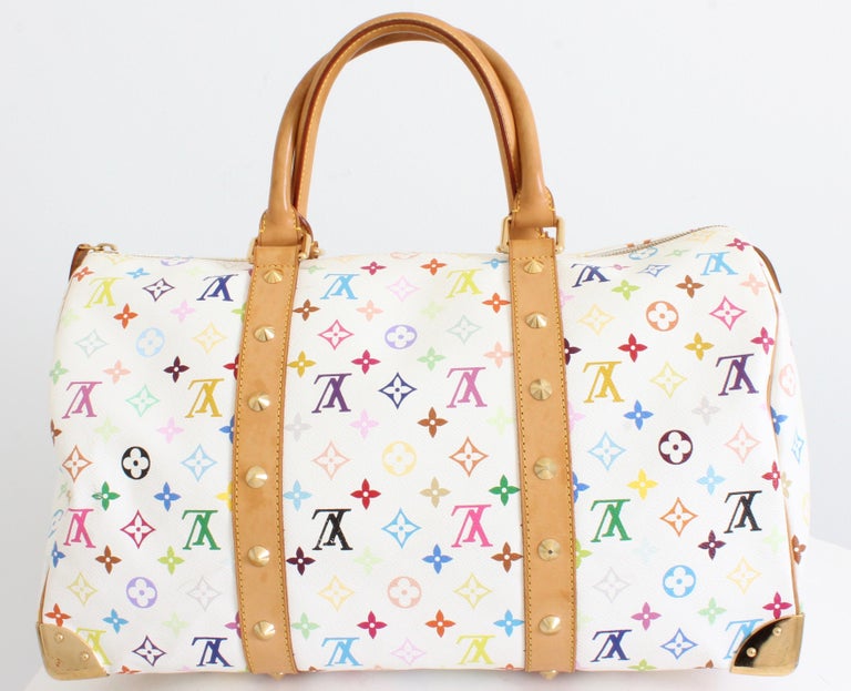 Louis Vuitton White Monogram Multicolor Keepall 45 Weekender Bag., Lot  #56339