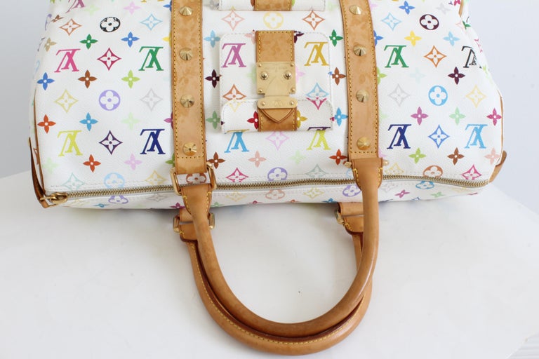 Louis Vuitton White Monogram Multicolor Keepall 45 Weekender Bag., Lot  #56339