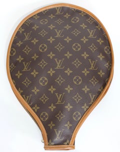 Vintage Louis Vuitton Monogram Canvas Tennis Racket Cover French Company Rare