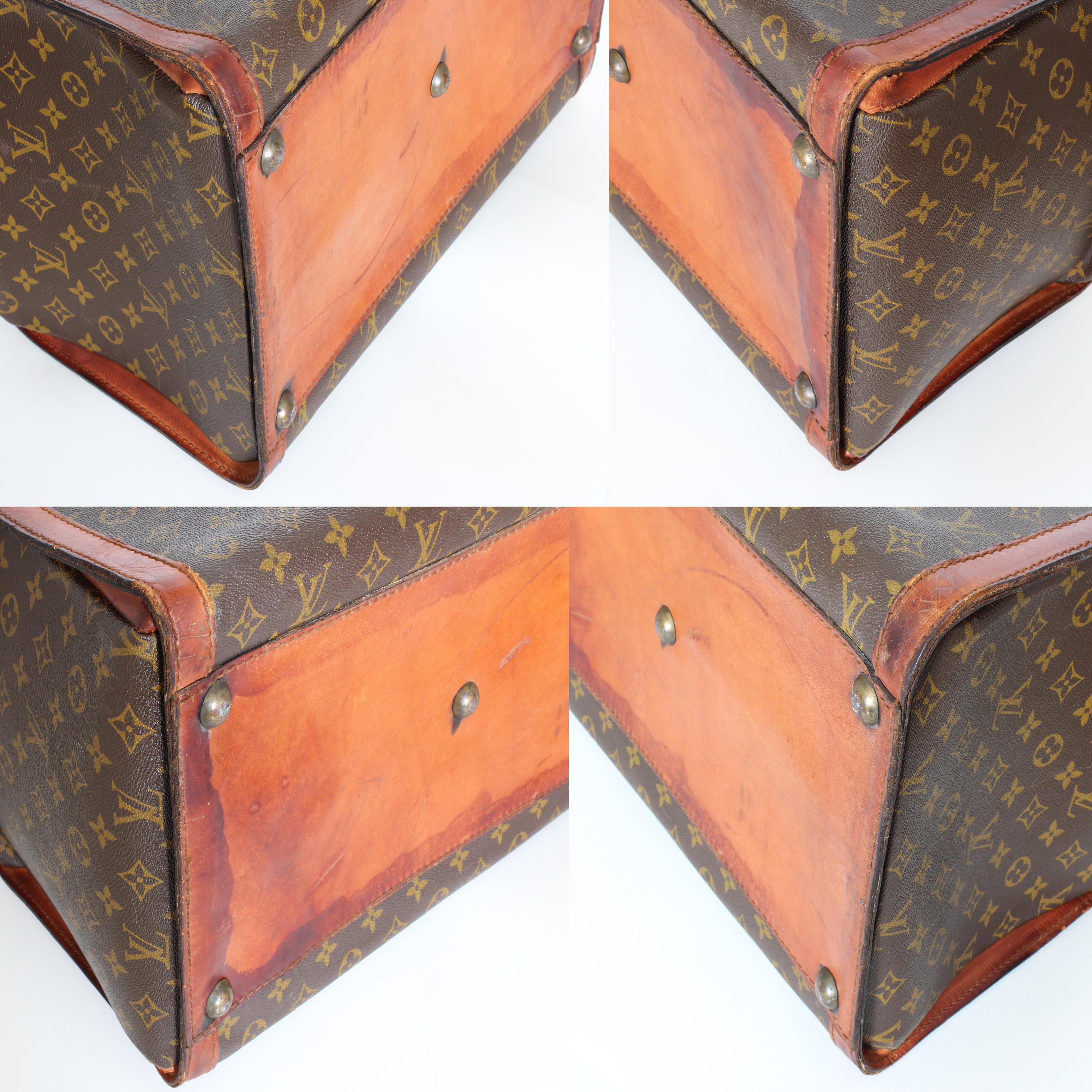  Rare Louis Vuitton Doctors Bag Steamer Tote Keepall Vintage 50s Monogram Canvas Unisexe 