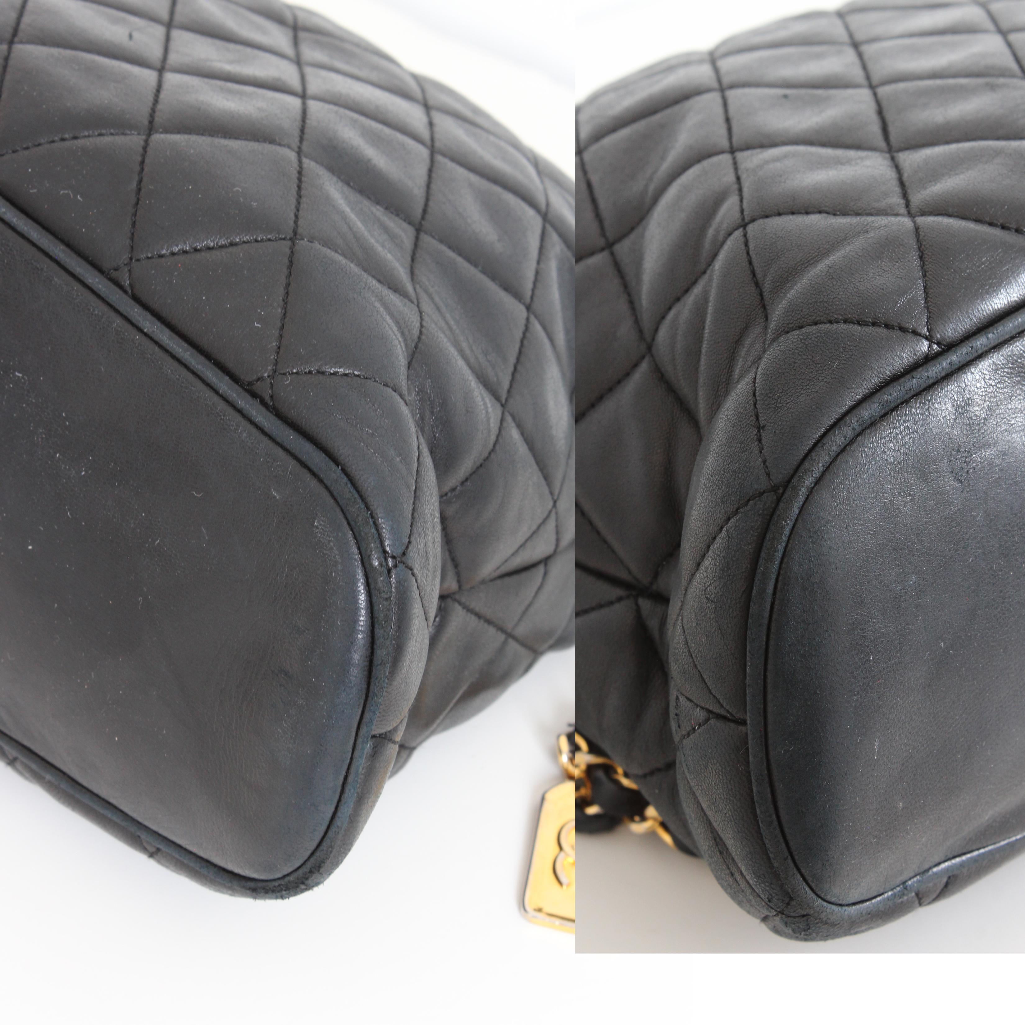 Iconic Chanel Shoulder Bag Lambskin Matelasse Leather Chain Straps + Dust Bag 3