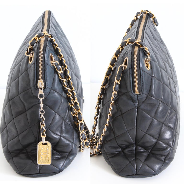 Iconic Chanel Shoulder Bag Lambskin Matelasse Leather Chain Straps