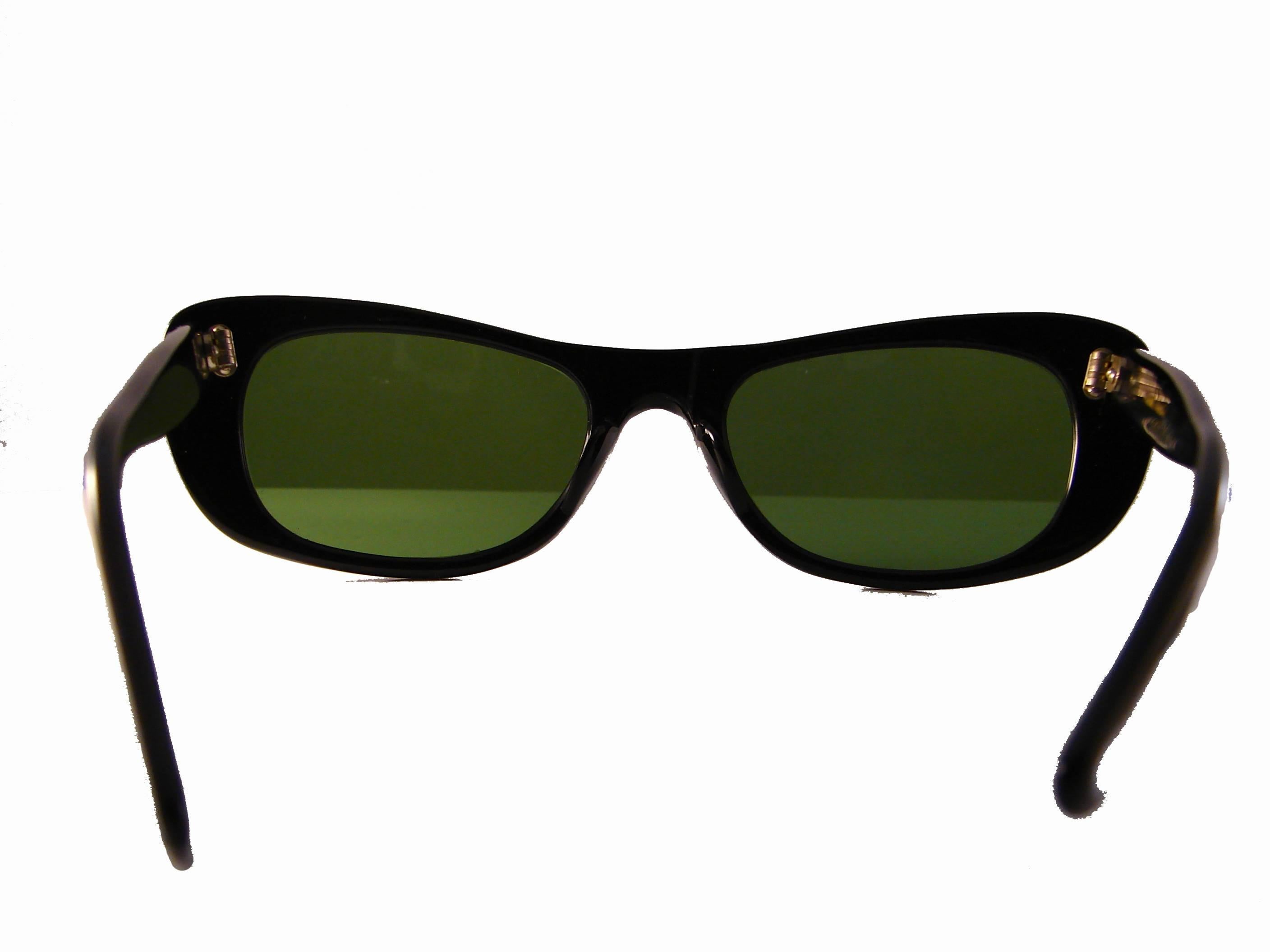 Paulette Guinet Black Sunglasses Mod Rare Made in France Dead Stock 1960s  2