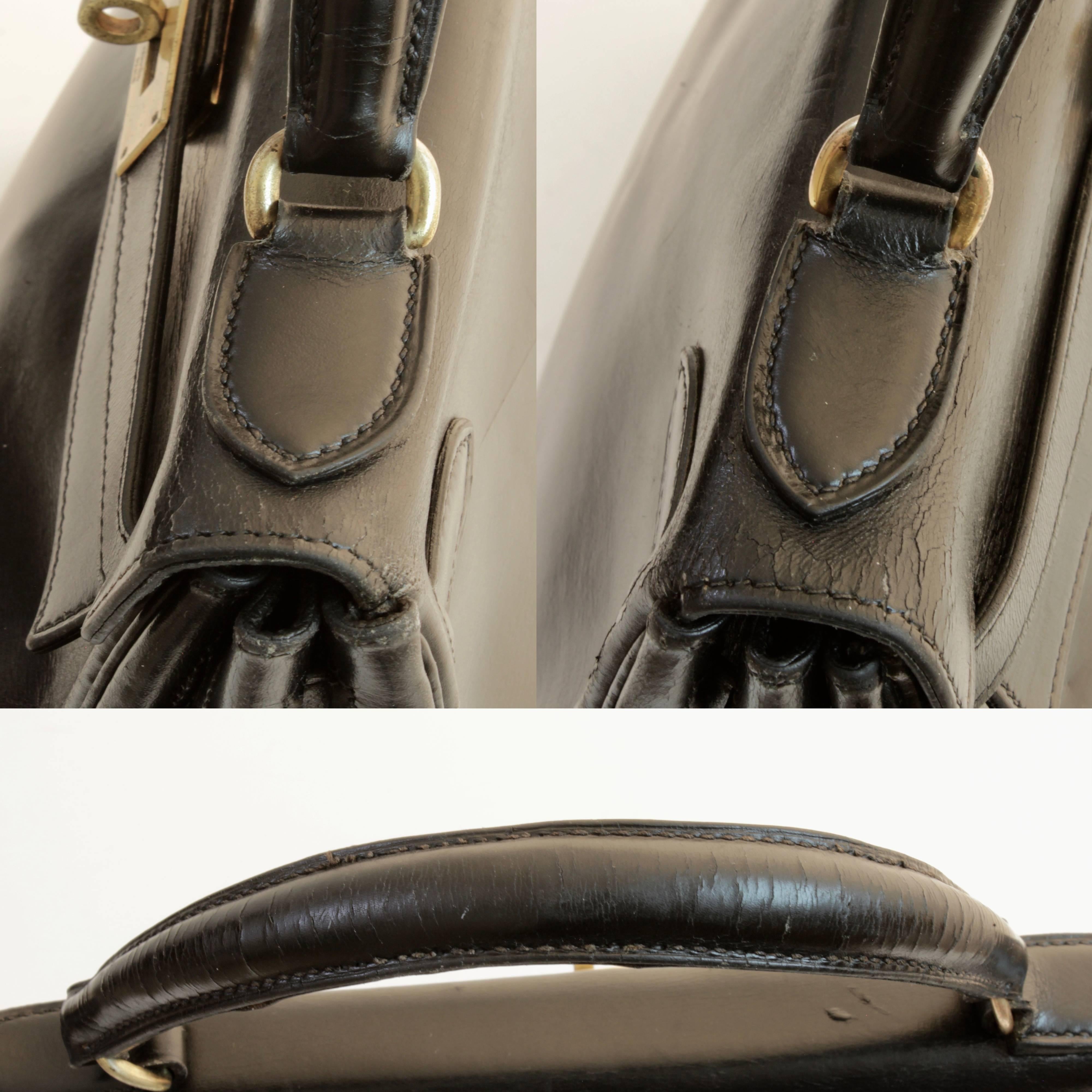 Hermes Kelly Bag 28cm Sac a Depeches Black Box Leather 1948 Vintage 2