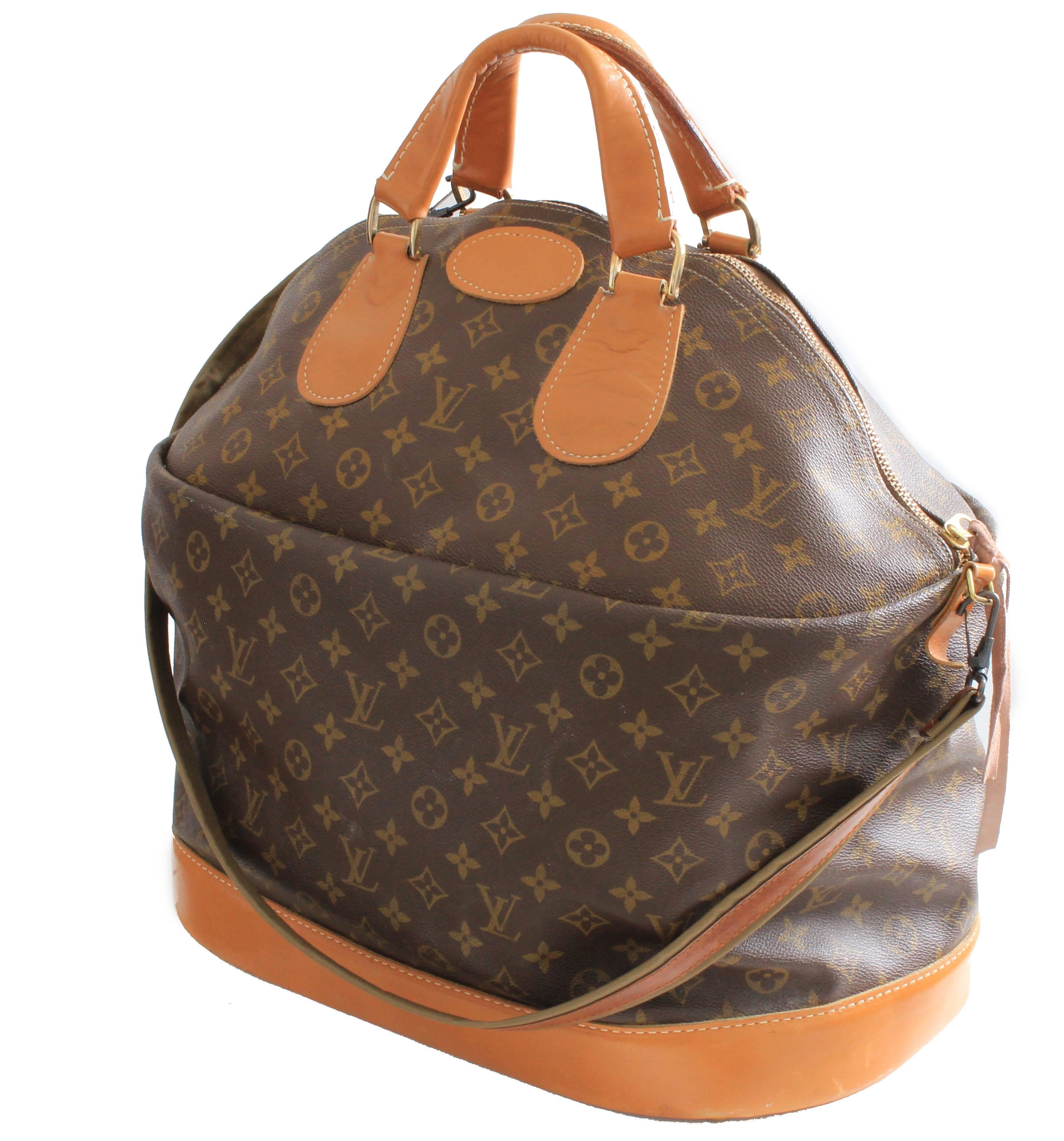Brown Louis Vuitton By The French Company Large Steamer Bag Monogram Travel Tote 1970s