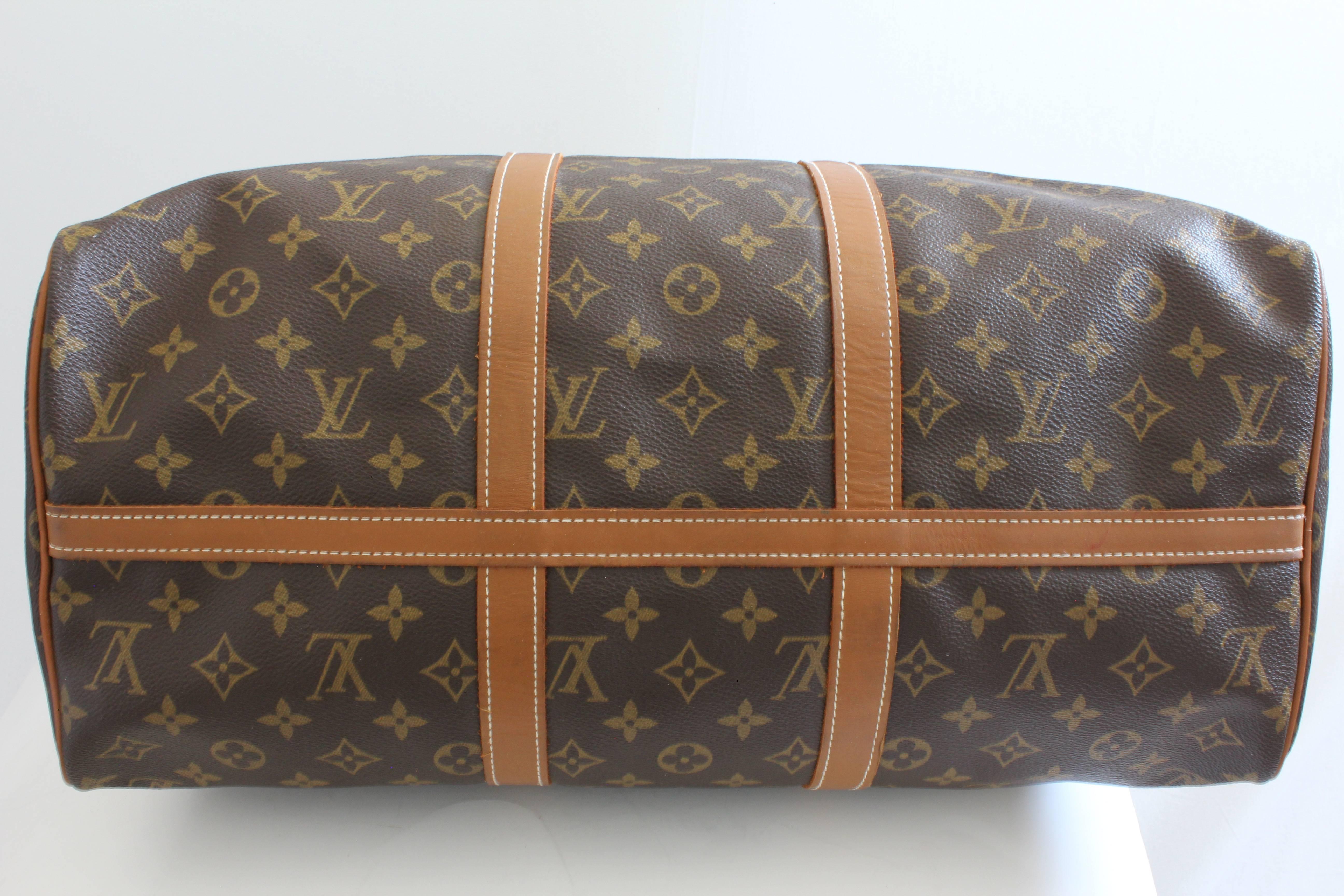 70s Louis Vuitton Monogram Keepall Travel Duffle Bag French Company 45cm Rare  In Good Condition In Port Saint Lucie, FL