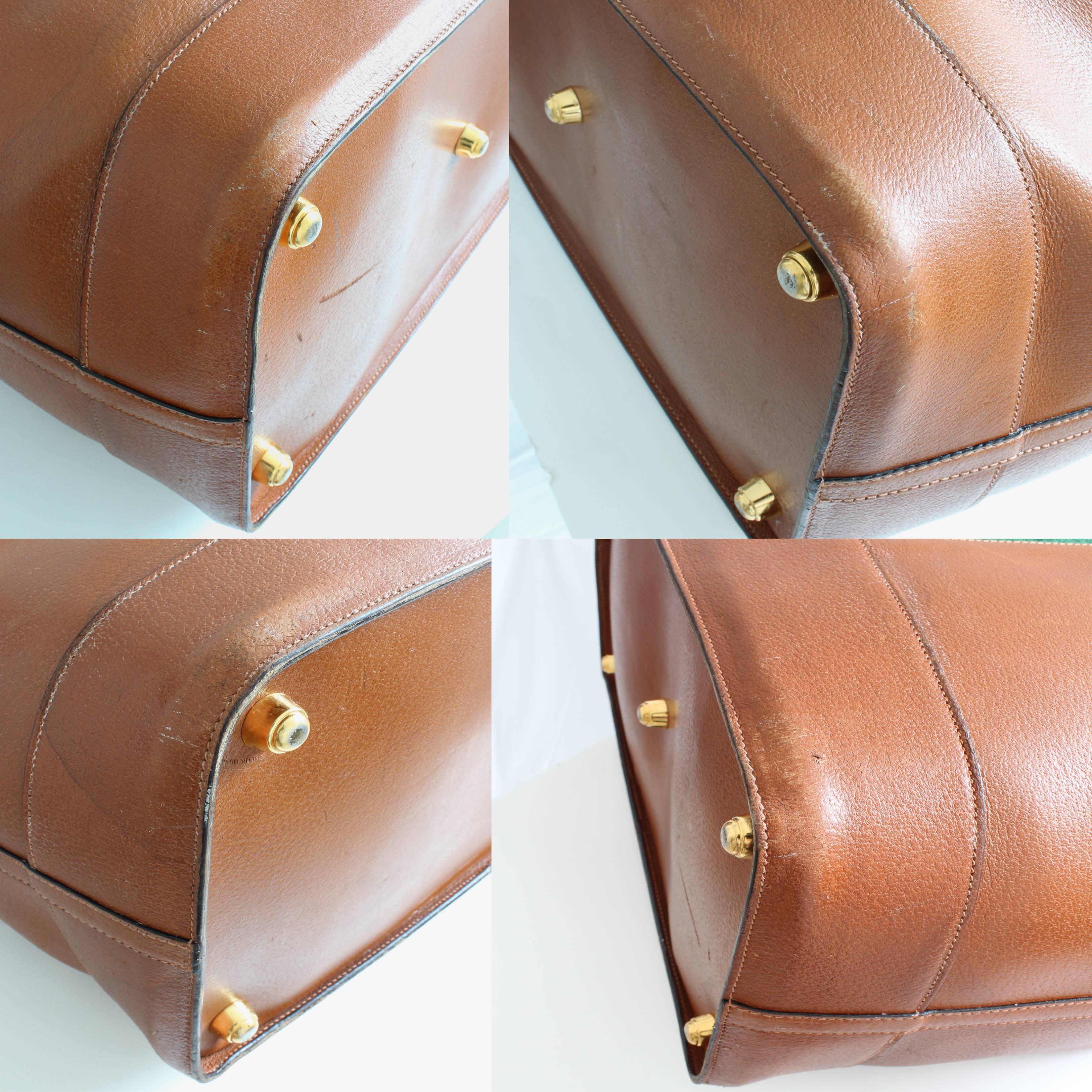 Rare Gucci Saddle Leather Doctors Bag Duffel 50cm Weekender Luggage Vintage  1