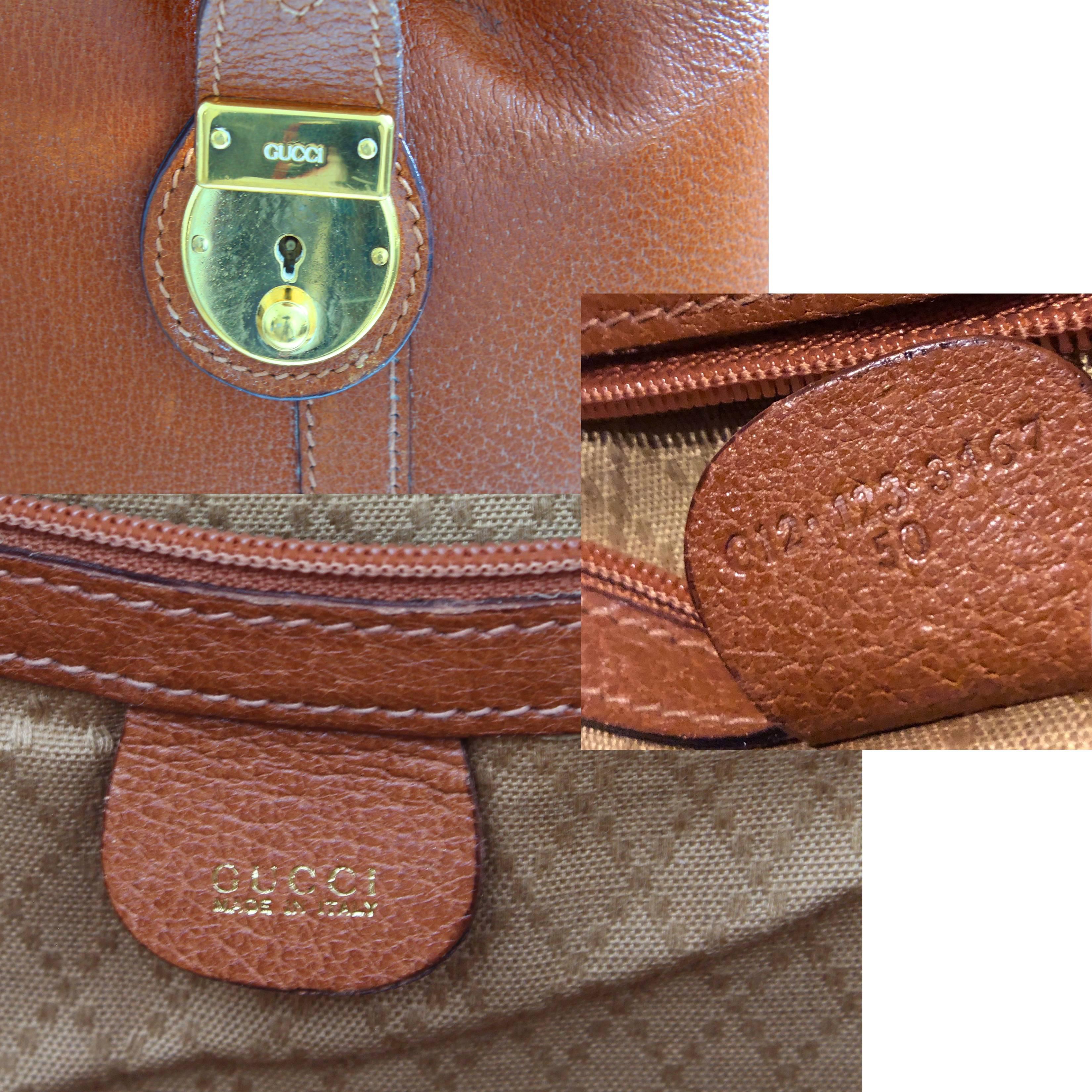 Rare Gucci Saddle Leather Doctors Bag Duffel 50cm Weekender Luggage Vintage  3