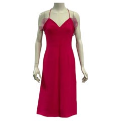 1990s Giorgio Armani silk slip dress with organza petal details