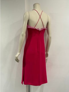 1990s Giorgio Armani silk slip dress with organza petal details