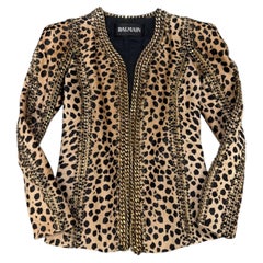 A/W 2010 Balmain by Christophe Decarnin leopard pony hair metal chain jacket