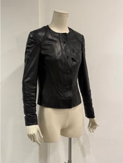 S/S 2004 Gucci by Tom Ford collarless panel leather jacket