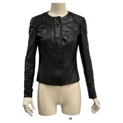 Giacca in pelle a pannelli senza colletto Gucci by Tom Ford, collezione primavera/estate 2004