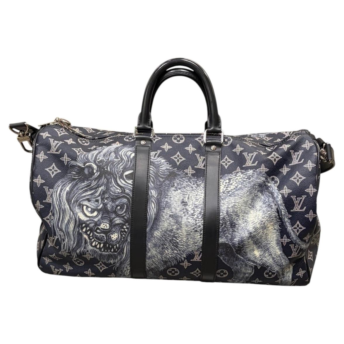 2017 Louis Vuitton x Chapman Brothers Savannah canvas Keepall 45 For Sale