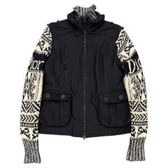 A/W 2005 Christian Dior by John Galliano knit sleeves puffer jacket
