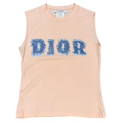 2003 Christian Dior by Galliano denim logo tank top