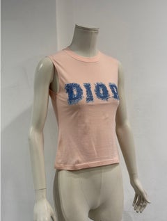 2003 Christian Dior by Galliano denim logo tank top