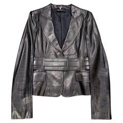 Veste en cuir à ceinture corsetée Gucci par Tom Ford, collection automne-hiver 2003