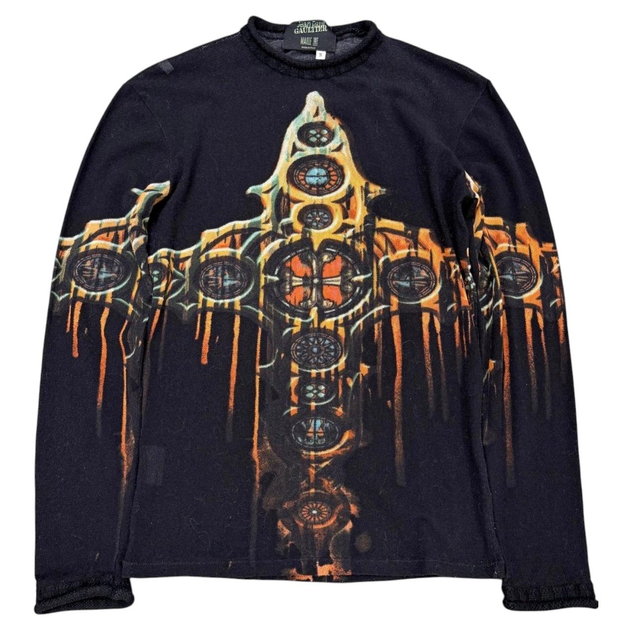 A/W 1998 Jean Paul Gaultier gothic cathedral mesh top For Sale