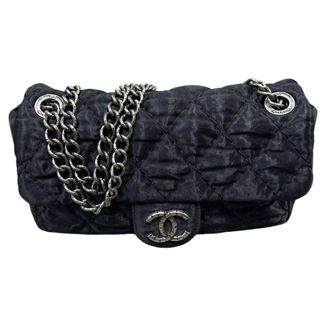 2009-2010 Chanel Single Flap chain satin bag