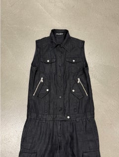 S/S 2003 Dolce & Gabbana linen utility parachute cargo jumpsuit
