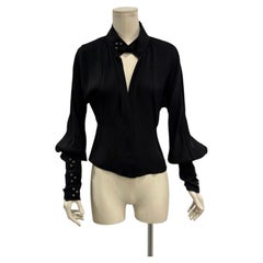 A/W2003 Gucci by Tom Ford grommet choker bondage blouse