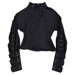 A/W2003 Gucci by Tom Ford grommet choker bondage blouse