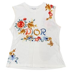 S/S 2002 Christian Dior by John Galliano embroidered koi fish tank top