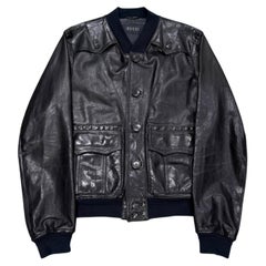 2000s Gucci cargo leather bomber jacket