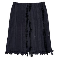 F/W 2002 Gucci by Tom Ford fox-fur and wool midi skirt