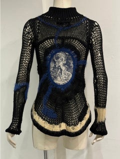 Cardigan en laine à empiècements graphiques Jean Paul Gaultier, collection automne-hiver 2007
