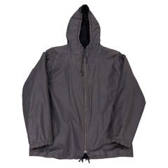 2000s Helmut Lang shearling lined cotton hooded jacket