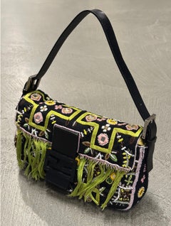 S/S1999 Fendi beaded fringe mirror-embellished Baguette shoulder bag