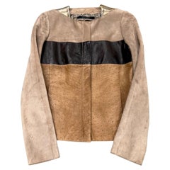 2010 Gucci by Frida Giannini ostrich leather color block jacket